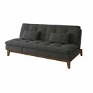 Sofá-Cama 3 Lugares Casal Amanda com Pés de Madeira Suede Cinza