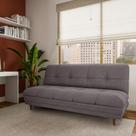 Sofá-Cama 3 Lugares Casal Anelise Suede Cinza
