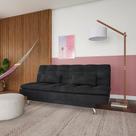 Sofá-Cama 3 Lugares Casal Paládio Suede Cinza Sofá-Cama 3 Lugares Casal Paládio Suede Cinza