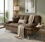 Sofá-Cama 3 Lugares Casal Premium Suede Marrom