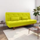 Sofá Cama 3 Lugares em Suede Tokio Yescasa Amarelo/Mel Sofá Cama 3 Lugares em Suede Tokio Yescasa Amarelo/Mel