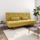 Sofá Cama 3 Lugares em Suede Tokio Yescasa Amarelo Mostarda/Mel Sofá Cama 3 Lugares em Suede Tokio Yescasa Amarelo Mostarda/Mel
