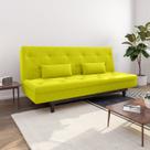 Sofá Cama 3 Lugares em Suede Tokio Yescasa Amarelo/Tabaco Sofá Cama 3 Lugares em Suede Tokio Yescasa Amarelo/Tabaco