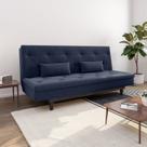 Sofá Cama 3 Lugares em Suede Tokio Yescasa Azul/Tabaco