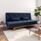 Sofá Cama 3 Lugares em Suede Tokio Yescasa Azul