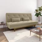 Sofá Cama 3 Lugares em Suede Tokio Yescasa Bege Castor/Castanho