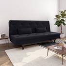 Sofá Cama 3 Lugares em Suede Tokio Yescasa Preto/Tabaco