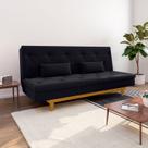 Sofá Cama 3 Lugares em Suede Tokio Yescasa Preto