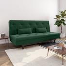 Sofá Cama 3 Lugares em Suede Tokio Yescasa Verde/Tabaco