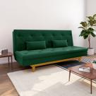 Sofá Cama 3 Lugares em Suede Tokio Yescasa Verde
