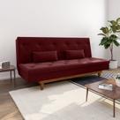 Sofá Cama 3 Lugares em Suede Tokio Yescasa Vermelho Marsala/Mel Sofá Cama 3 Lugares em Suede Tokio Yescasa Vermelho Marsala/Mel