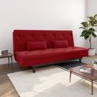 Sofá Cama 3 Lugares em Suede Tokio Yescasa Vermelho/Tabaco