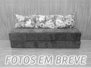 Sofá Cama 3 Lugares Floral Marrom Karine