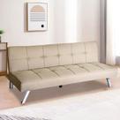 Sofa Cama 3 Lugares Retratil 175x83x74cm Bege Linho - Lisboa Bege