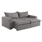 Sofá Cama 3 Lugares Retrátil Reclinável Linho M-184 Martins Cinza Sofá Cama 3 Lugares Retrátil Reclinável Linho M-184 Martins Cinza