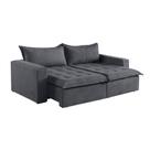 Sofá Cama 3 Lugares Retrátil Reclinável M-184 Veludo Martins Grafite Sofá Cama 3 Lugares Retrátil Reclinável M-184 Veludo Martins Grafite
