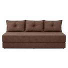 Sofá Cama 3em1 em Tecido Suede Marrom com Almofadas - Sofá que vira cama Multifuncional
