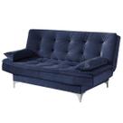 Sofá Cama Agatha Casal 3 Lugares com Encosto Reclinável Cor Azul