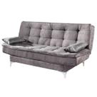 Sofá Cama Agatha Casal 3 Lugares com Encosto Reclinável Cor Cinza
