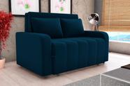 Sofá Cama Amora Veludo Azul E433 - Matrix