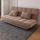 Sofá Cama Andradas 3 Lugares Veludo Choco Mamflex Sofá Cama Andradas 3 Lugares Veludo Choco Mamflex