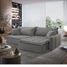 Sofá Cama Arizona Linho em Madeira Eucalipto 230 cm Braço 15 cm Meu Sofá Online