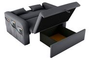 Sofá Cama Baú de Solteiro 2 Lugares Veludo Chumbo Lady Dai