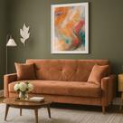 Sofá Cama Baú Rocoo 205cm Reclinável Veludo Terracota - Sallar Home