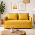 Sofá-cama Casal 152cmx90cm Linho Charlie Amarelo