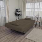 Sofá Cama Casal 2 Lugares Bicama Lais Suede 180cm Marrom