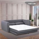 Sofá-Cama Casal 2 lugares Herval Cairo, Linho Cinza, 158 cm