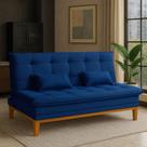 Sofá Cama Casal 2 Lugares Reclinável Melim Suede Para Sala de Estar Casa Imperial
