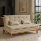 Sofá Cama Casal 2 Lugares Reclinável Melim Suede Para Sala de Estar Casa Imperial