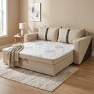 Sofá Cama Casal 2 Lugares Suede Bege Tropical 165cm