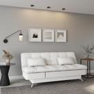 Sofá-Cama Casal 3 Lugares Annanda material sintético Branco