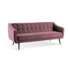 Sofá-Cama Casal 3 Lugares Beatriz Veludo Rosa