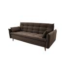 Sofá-Cama Casal 3 Lugares Marília Suede Café