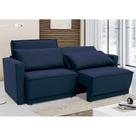 Sofá-Cama Casal 3 Lugares Retrátil e Reclinável Aspen Suede Azul Petróleo