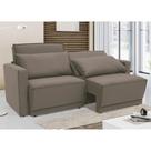 Sofá-Cama Casal 3 Lugares Retrátil e Reclinável Aspen Suede Castanho