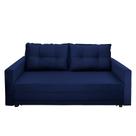 Sofá-Cama Casal 3 Lugares Trancoso Suede Azul