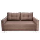 Sofá-Cama Casal 3 Lugares Trancoso Suede Liso Tabaco