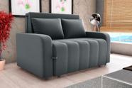 Sofá Cama Casal Amora New 3 Lugares Reclinável Com Almofadas Luxo Em Veludo Cinza Premium