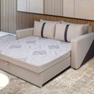 Sofá Cama Casal Moderno 165x100cm Suede Bege Tropical