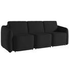 Sofá Cama Casal para Sala 246cm Polska K04 Veludo Preto - Mpozenato
