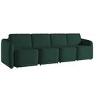 Sofá Cama Casal para Sala 316cm Polska K04 Veludo Verde - Mpozenato
