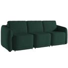 Sofá Cama Casal para Sala 336cm Polska K04 Veludo Verde - Mpozenato