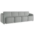 Sofá Cama Casal para Sala 396cm Polska K04 Bouclê Cinza - Mpozenato