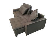Sofa Cama Casal Veludo Cinza Filadélfia REC ESTOFADOS Sofa Cama Casal Veludo Cinza Filadélfia REC ESTOFADOS