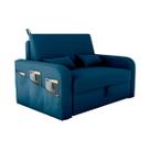 Sofá Cama com Baú 2 Lugares 140cm Lady Day Azul Matrix