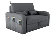 Sofá Cama com Baú 2 Lugares 140cm Lady Day Cinza Matrix